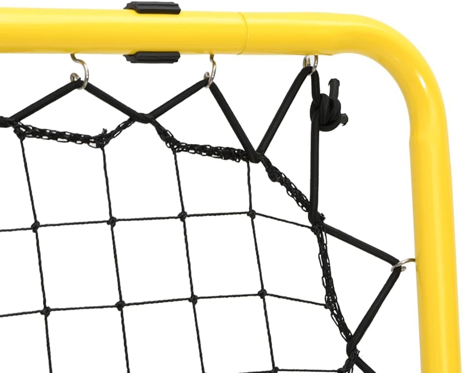 vidaXL Fussball-Rebounder Doppelseitig Verstellbar Gelb Schwarz Stahl