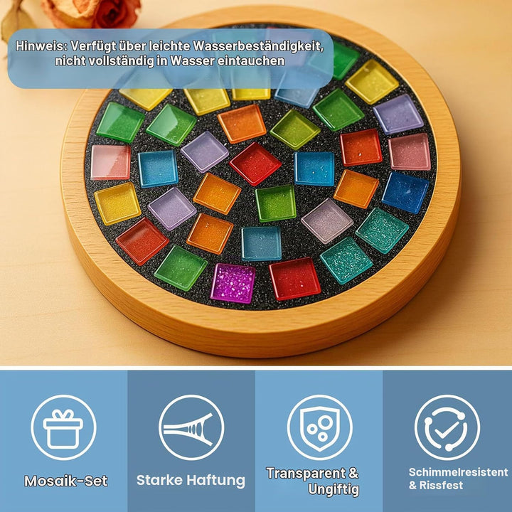 WAN2TLK Mosaik-Bastelset, Mosaikkleber und Fugenmasse, Applikator, Handschuhe, für Mosaikfliesen, Gl