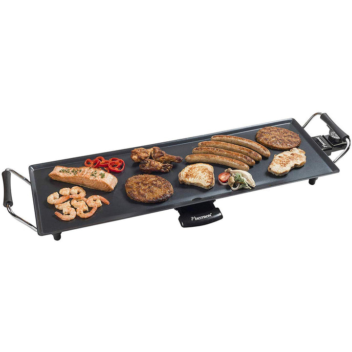 Bestron elektrischer Tischgrill, XL Plancha-/Teppanyaki-Grillplatte mit Antihaftbeschichtung, Grills