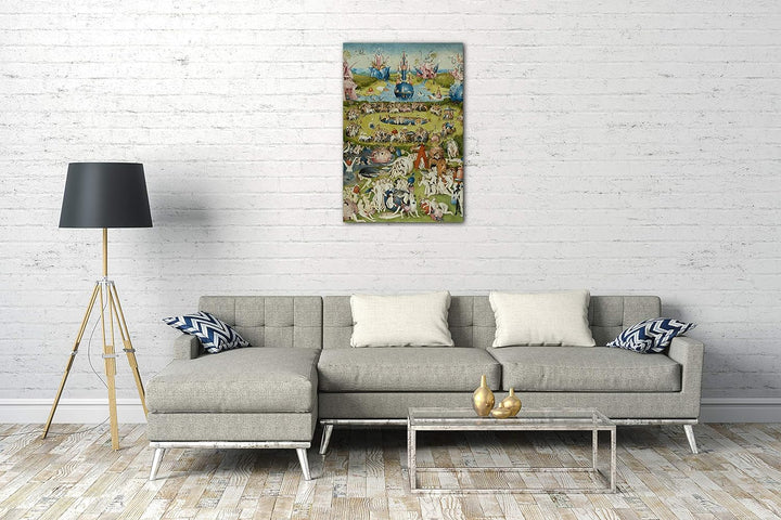 Printed Paintings Leinwand (60x80cm): Hieronymus Bosch - Der Garten der Lüste (1490/1510) - Mittlere