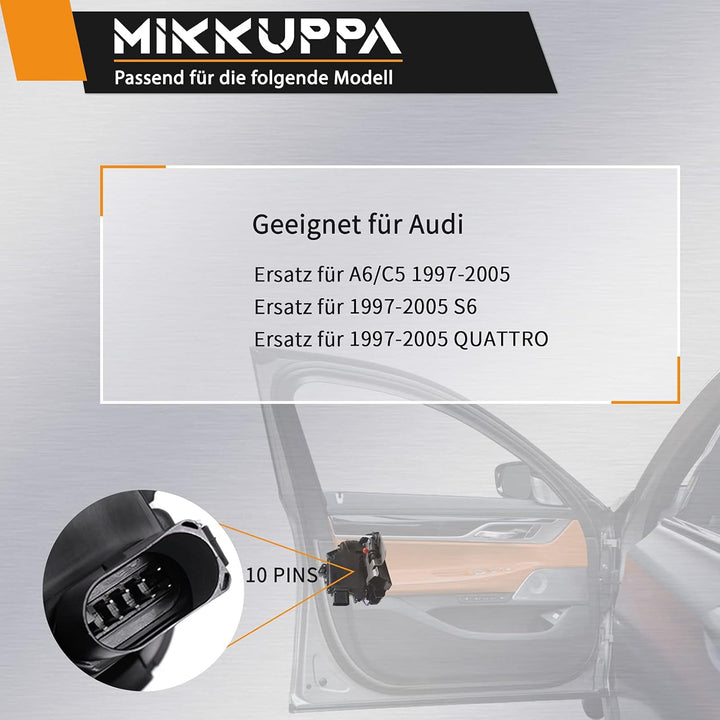 MIKKUPPA Stellmotor Türschloss Vorne Links Kompatibel mit Audi A4 A6 10-Polig Schloss mit Zentralver