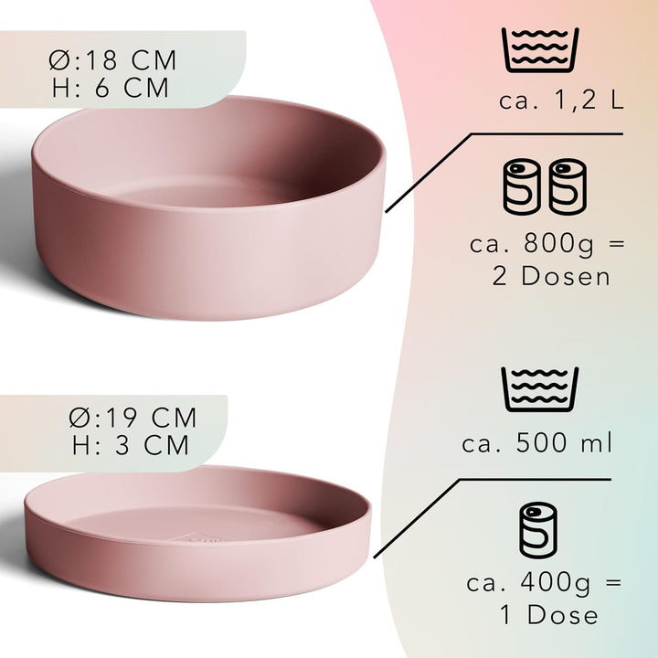 ne&amp;no® Silikon Hundenapf 1200 ml mit Deckel für kleine und mittelgrosse Hunde | im Kühlschrank luftd