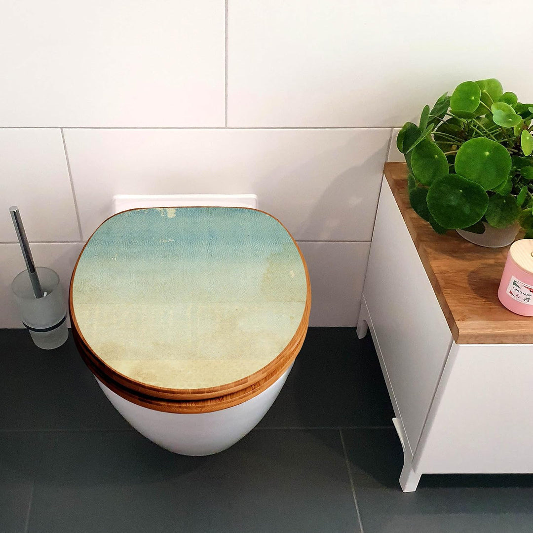 banjado Design WC Sitz Bambus Absenkautomatik 45,8x37,5cm - Toilettendeckel mit Absenkautomatik Holz
