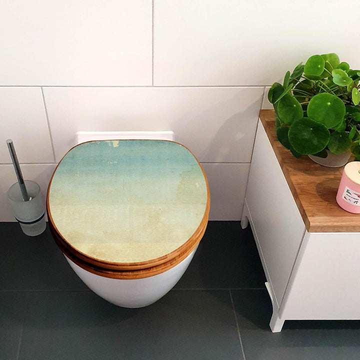 banjado Design WC Sitz Bambus Absenkautomatik 45,8x37,5cm - Toilettendeckel mit Absenkautomatik Holz