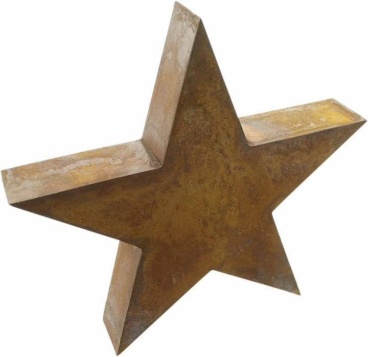 Dekoleidenschaft Dekofigur Stern aus Metall in Rost-Optik, Ø 29 cm, Adventsdeko frostfest, Weihnacht