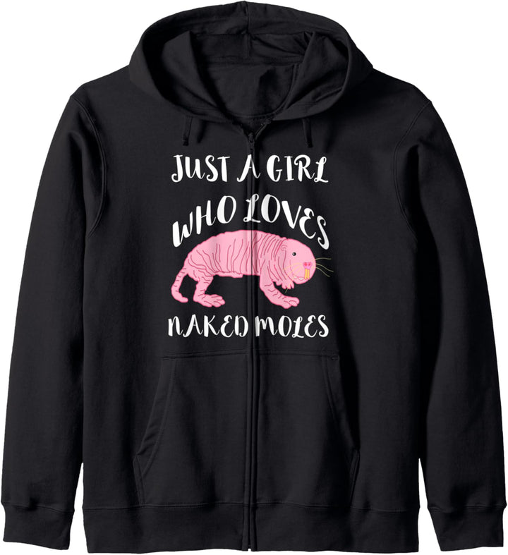 Just A Girl Who Loves Naked Mole Nacktmull Ratten Kapuzenjacke