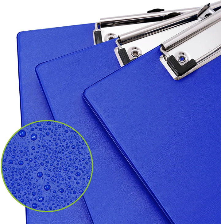 Klemmbrett DIN A4, Blau, 10 Stück, aus PVC und Karton, mit ausziehbarer Aufhängeöse, für Schule, Bür