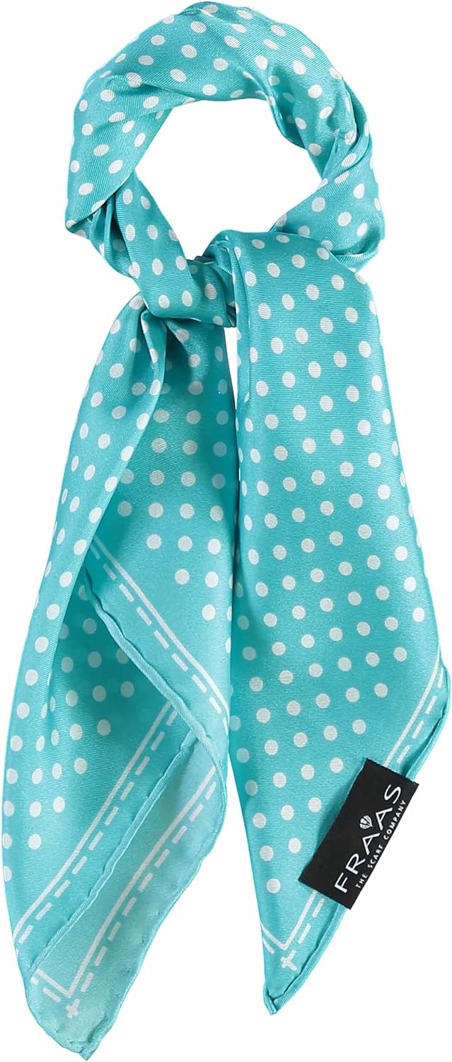 FRAAS Halstuch Damen gepunktet - 51 x 51 cm Grösse - Nickituch Seide - Seidentuch für Damen mit Polk