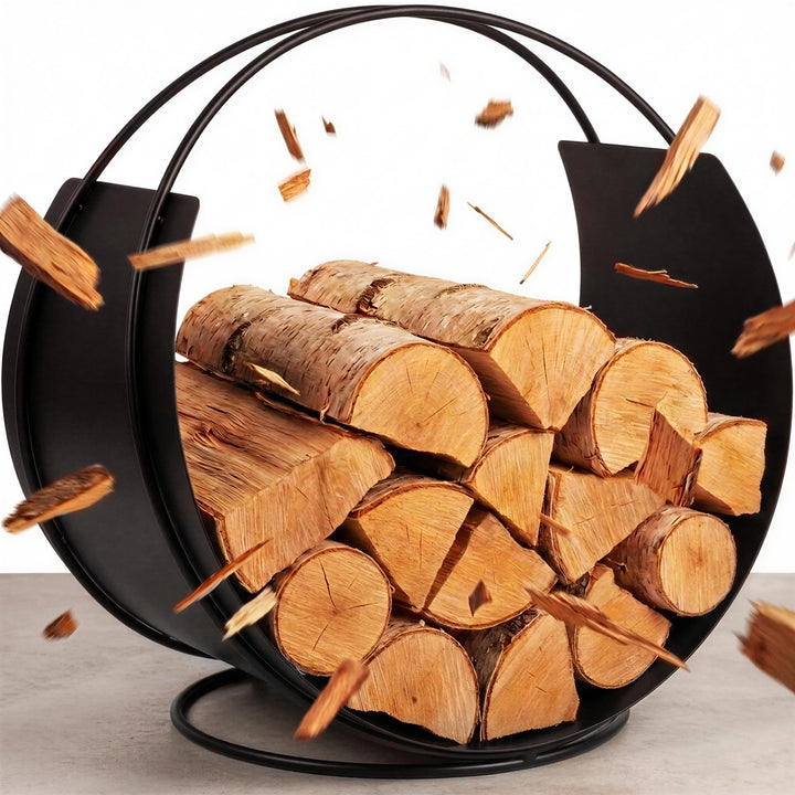 VASNER Situro S1/S2 Holzkorb, Kaminholzkorb Metall rund modern, praktische Brennholz Aufbewahrung, F