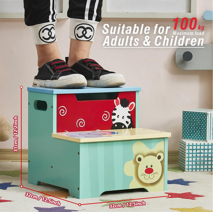 Tritthocker für Kinder | Kindertritthocker mit Aufbewahrung | Tragbare & leichte Double Step Hocker