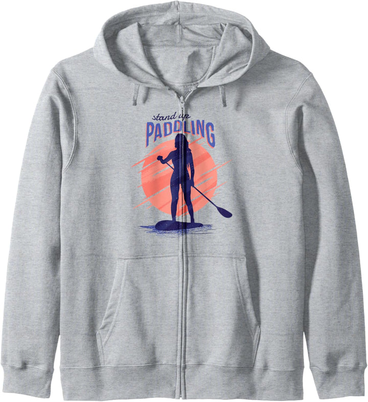 Stand Up Paddle Sonnenuntergang Paddling Geschenk Damen Kapuzenjacke