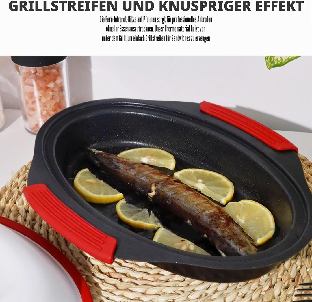 Mikrowellen-Grillpfanne, Mikrowellen-Speckkocher mit Abdeckung, Crisper und Grillkäsebereiter, spülm