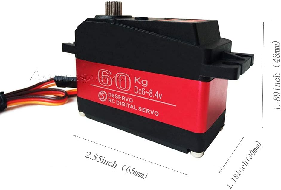 ANNIMOS 60KG digitaler Servo 8,4 V Hochspannung Edelstahlgetriebe Grosses Drehmoment Schnelle Geschw
