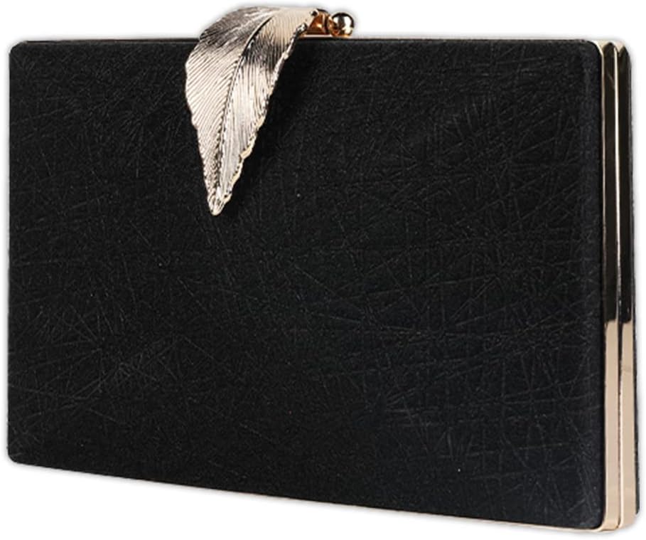 CORIOS Clutch Damen Kette Abendtasche Umhängetasche mit Blatt Schnalle Verschluss Glänzend Schultert