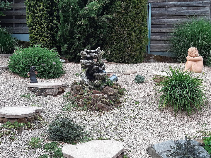Gartenbrunnen ZIERBRUNNEN VOGELBAD Wasserfall GARTENLEUCHTE TEICHPUMPE - SPRINGBRUNNEN WASSERSPIEL f