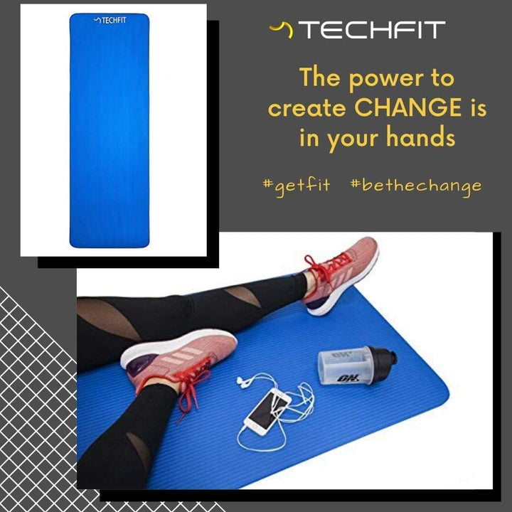 TechFit Yogamatte Rutschfest für das Fitnessstudio zu Hause - Pilates Matte für das Heimtraining, Yo