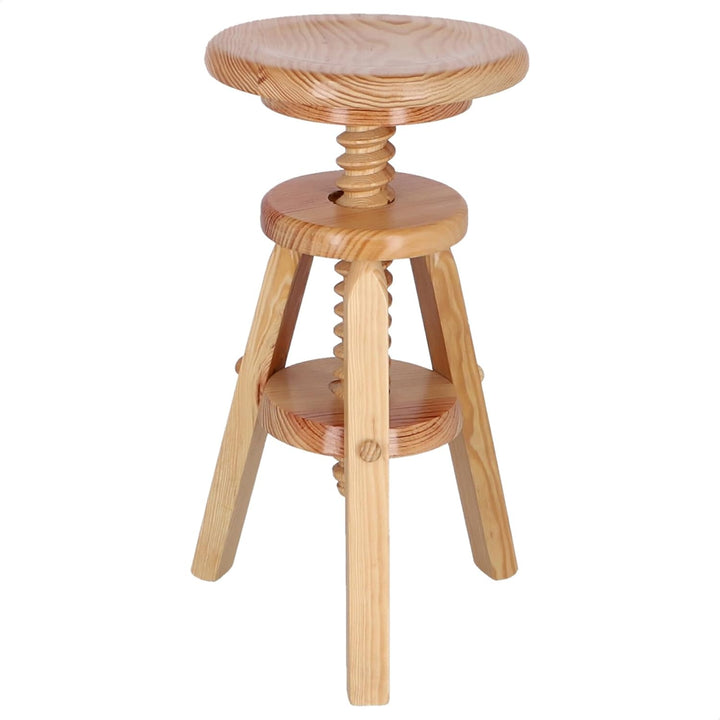 WELL HOME MOBILIARIO & DECORACIÓN Runder Drehhocker aus Holz, lackiert, 29 x 29 x 64 cm