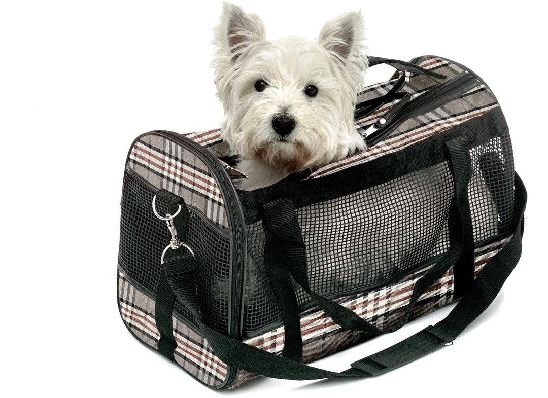 Flamingo Hundetasche - Tragetasche Mayfair Braun L – 50x27x31cm – Polyester – Leicht und stabil – Mi