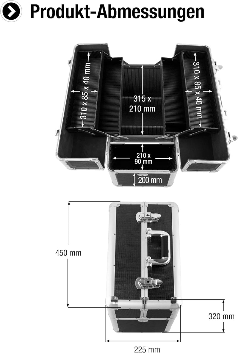 Meister Mehrzweckkoffer 450 x 320 x 225 mm - Extra viel Stauraum - Einteilbare Kleinteilfächer & Ste