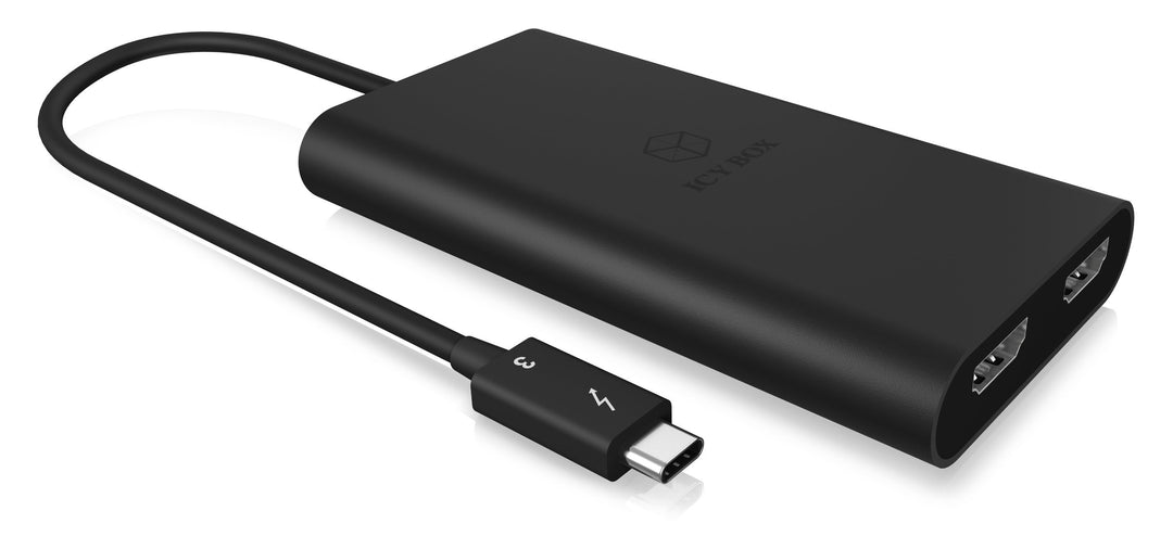 ICY BOX IB-SPL1026-TB3 2-fach Thunderbolt 3 Splitter (1x Thunderbolt 3 zu 2x HDMI), 5K, 4K Ultra HD,