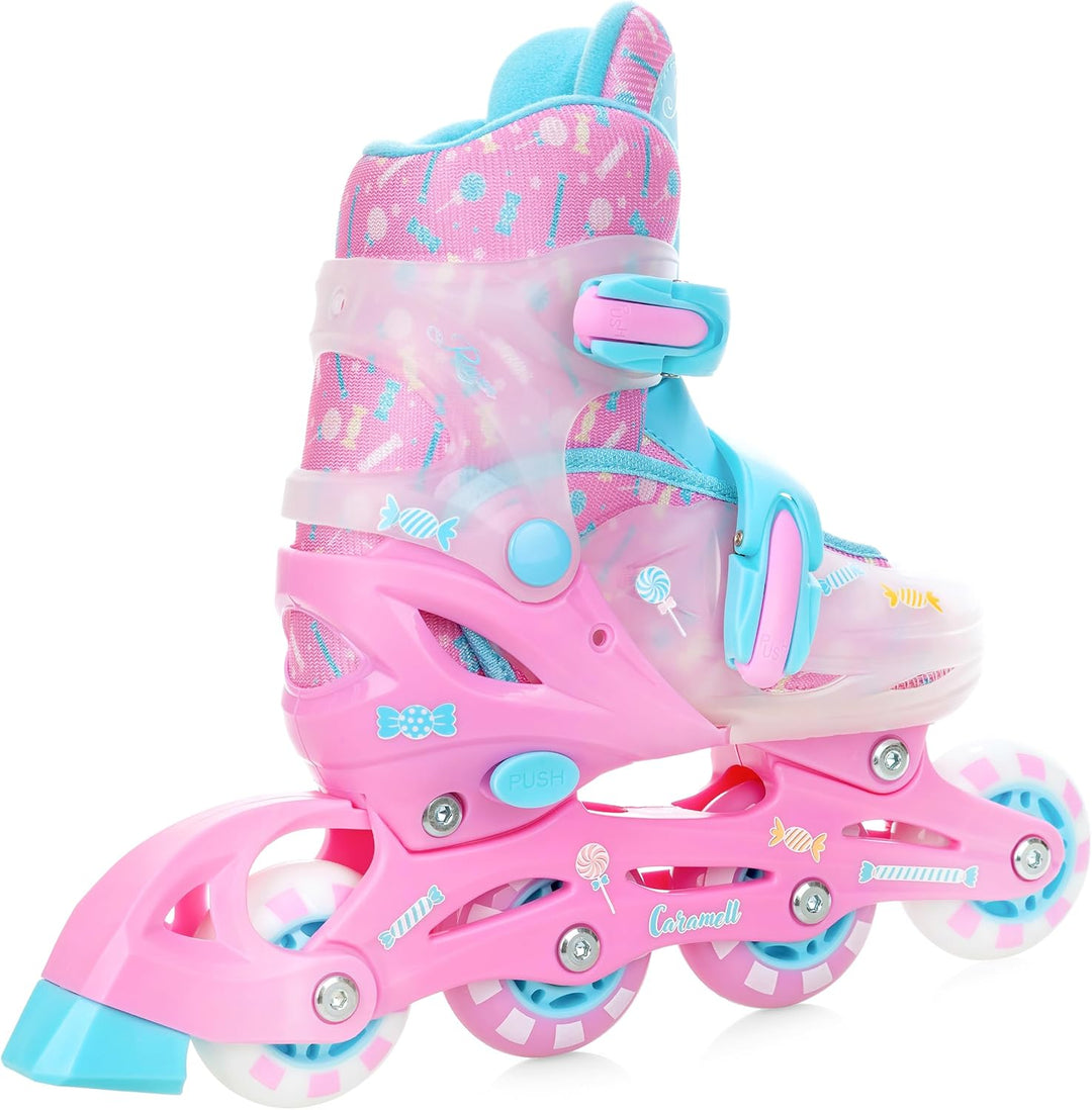 RAVEN 3in1 Inline Skates Triskates Rollschuhe Inliner für Kinder Mädchen verstellbar 34-37 (21,5cm-2