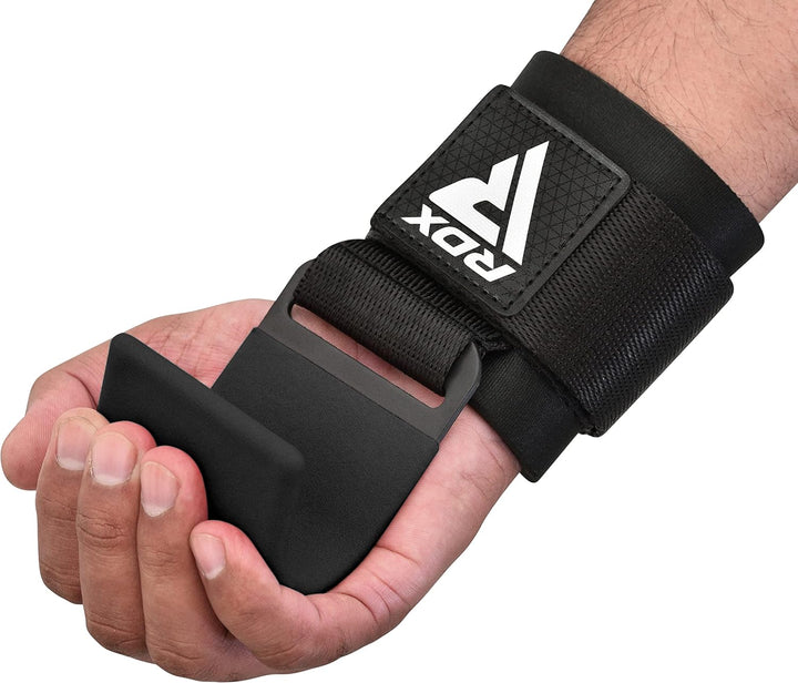 RDX Zughilfen Haken Krafttraining, 8mm Gepolstert Handgelenkschutz, Profi Bodybuilding Gewichtheben