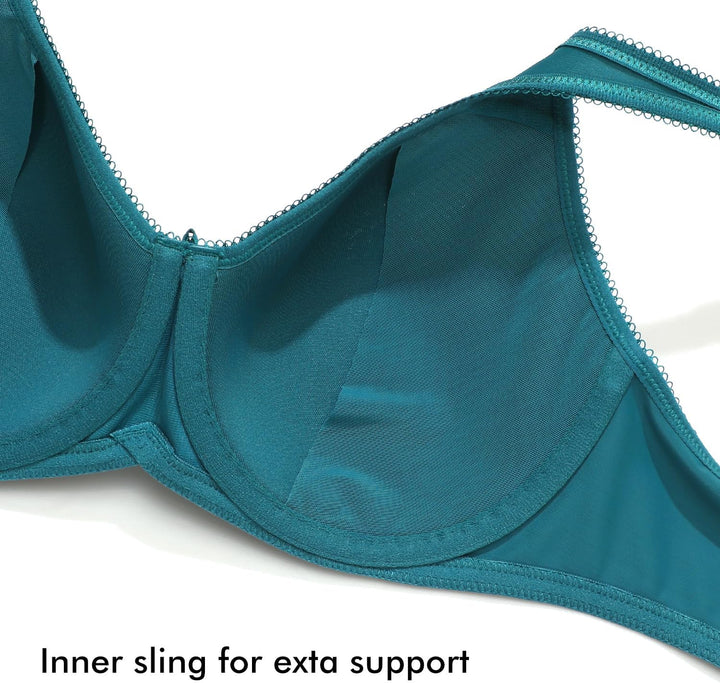 DELIMIRA Damen mit Bügel Nahtlose Vollschalen T-Shirt BH Gepolstert Grosse Grössen 65F Borealis-grün