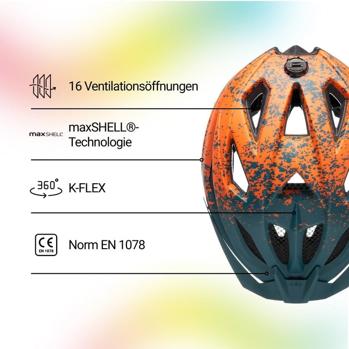 Street Jr Pro Kinder- und Jugend-Fahrradhelm mit LED Rücklicht, 300g, Made in Germany, Maxshell-Tech