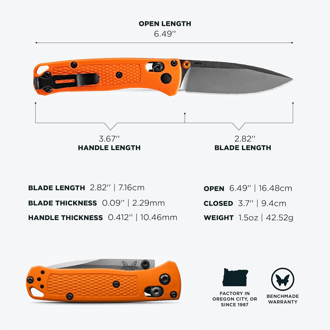 Benchmade 533 Mini BUGOUT, Orange, Axis