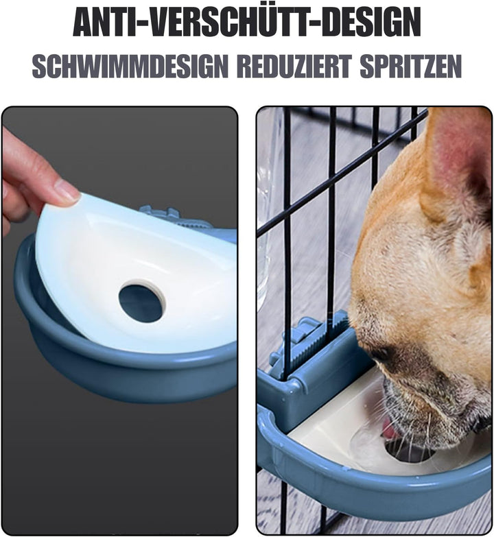 Wasserspender Hund für Käfig Blau, Blau