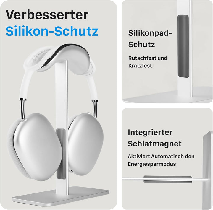 AirPods Max Ständer mit Schlafmodus, Aluminium Kopfhörerhalterung für Schreibtisch, rutschfest & kra