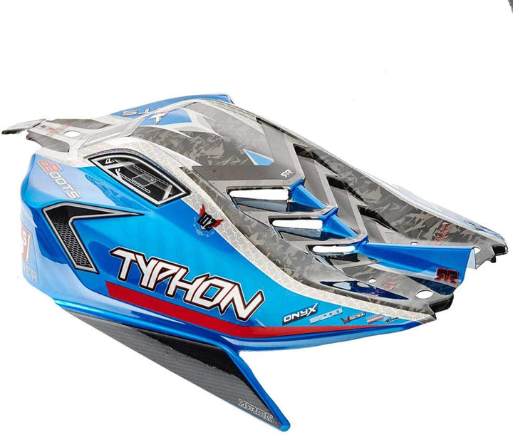 1/8 Lackierte Karosserie mit Abziehbildern, Blau: TYPHON 6S BLX
