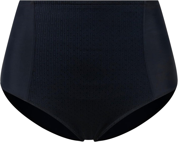 Ulla Popken Damen Miederhose, High Waist, Jacquard-Einsatz Slip 42-44 Nachtblau, 42-44 Nachtblau
