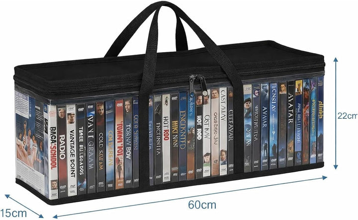 DVD Aufbewahrungstaschen 4er Set, Grosse Kapazität für 160 DVDs/CDs, Transparente PVC Media Organize