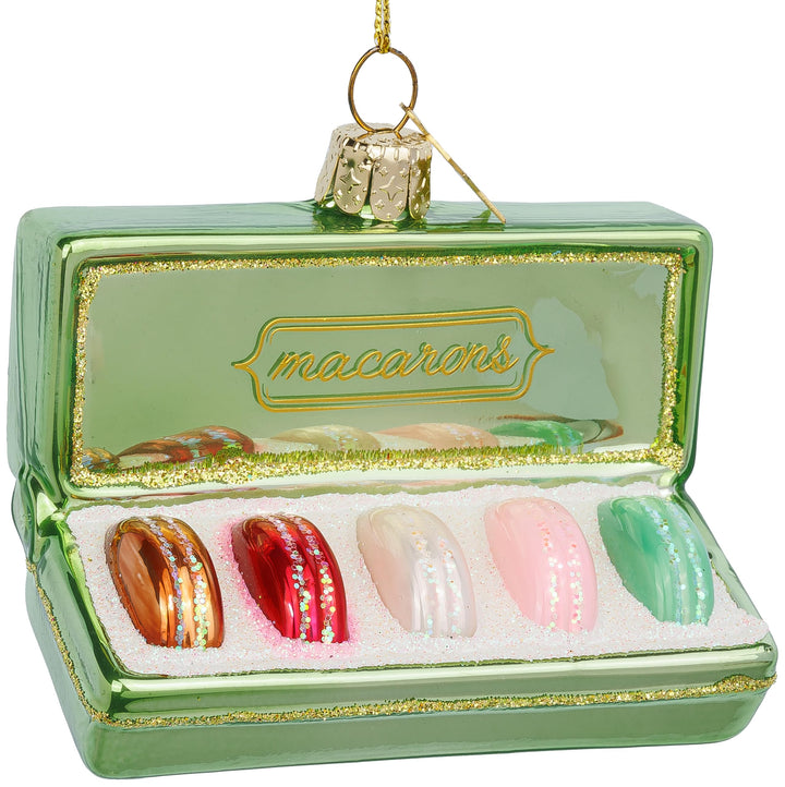 SIKORA Macaron Box besondere Weihnachtskugel Glas Christbaumschmuck Deko Figur Weihnachten Anhänger
