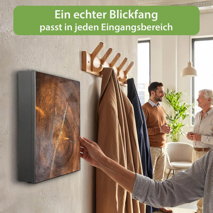 banjado Grosser Schlüsselkasten Metall - Schlüsselbox 30x30cm mit 32 Haken - Schlüsselkasten modern