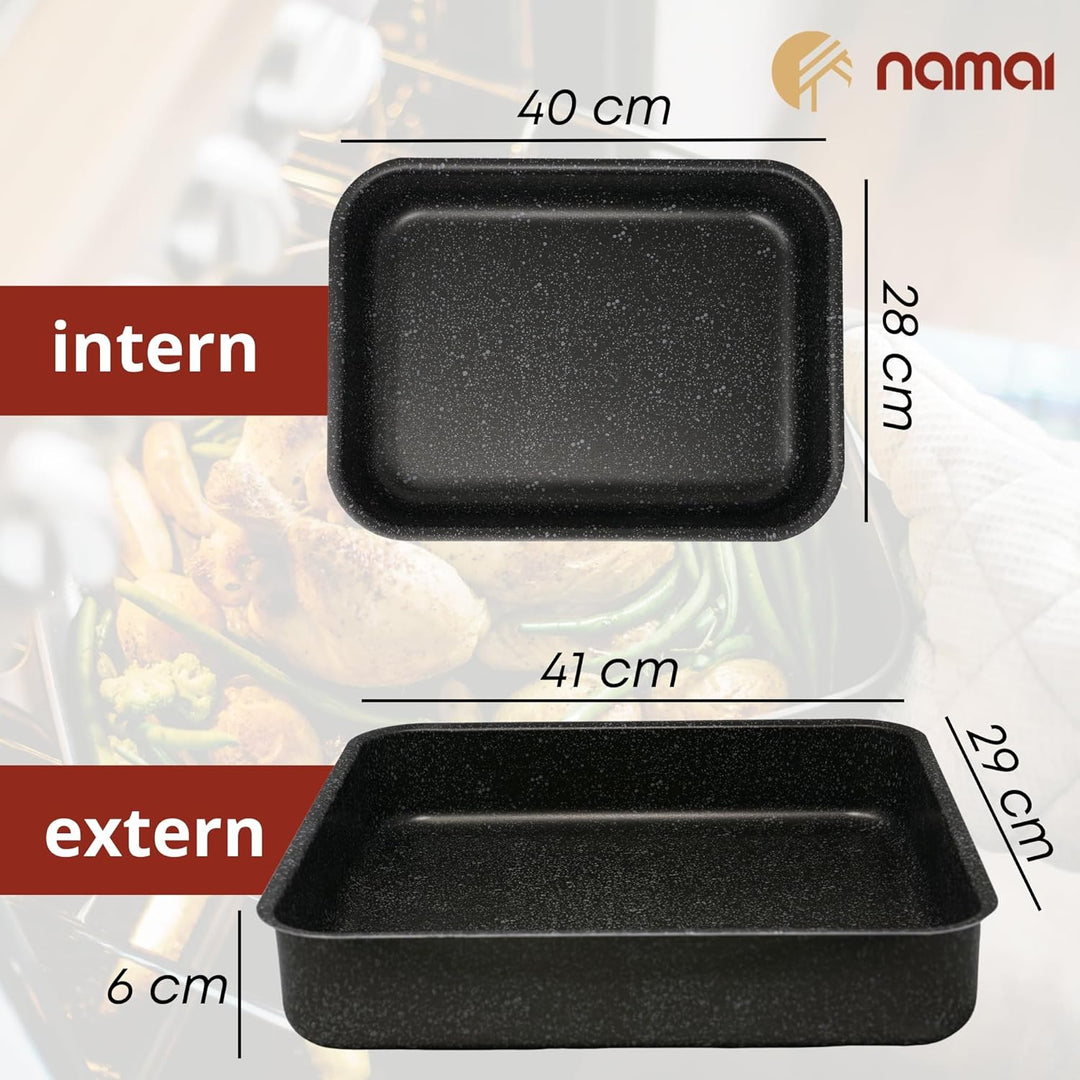 NAMAI - Auflaufform 40cm x 28cm - Lasagne Auflaufform - Geeignet Für Die Spülmaschine - Made In Ital