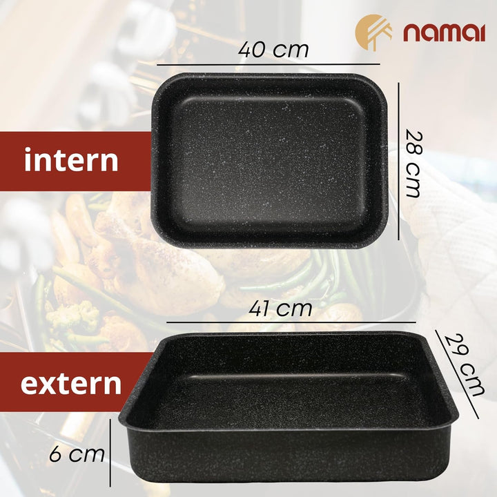 NAMAI - Auflaufform 40cm x 28cm - Lasagne Auflaufform - Geeignet Für Die Spülmaschine - Made In Ital