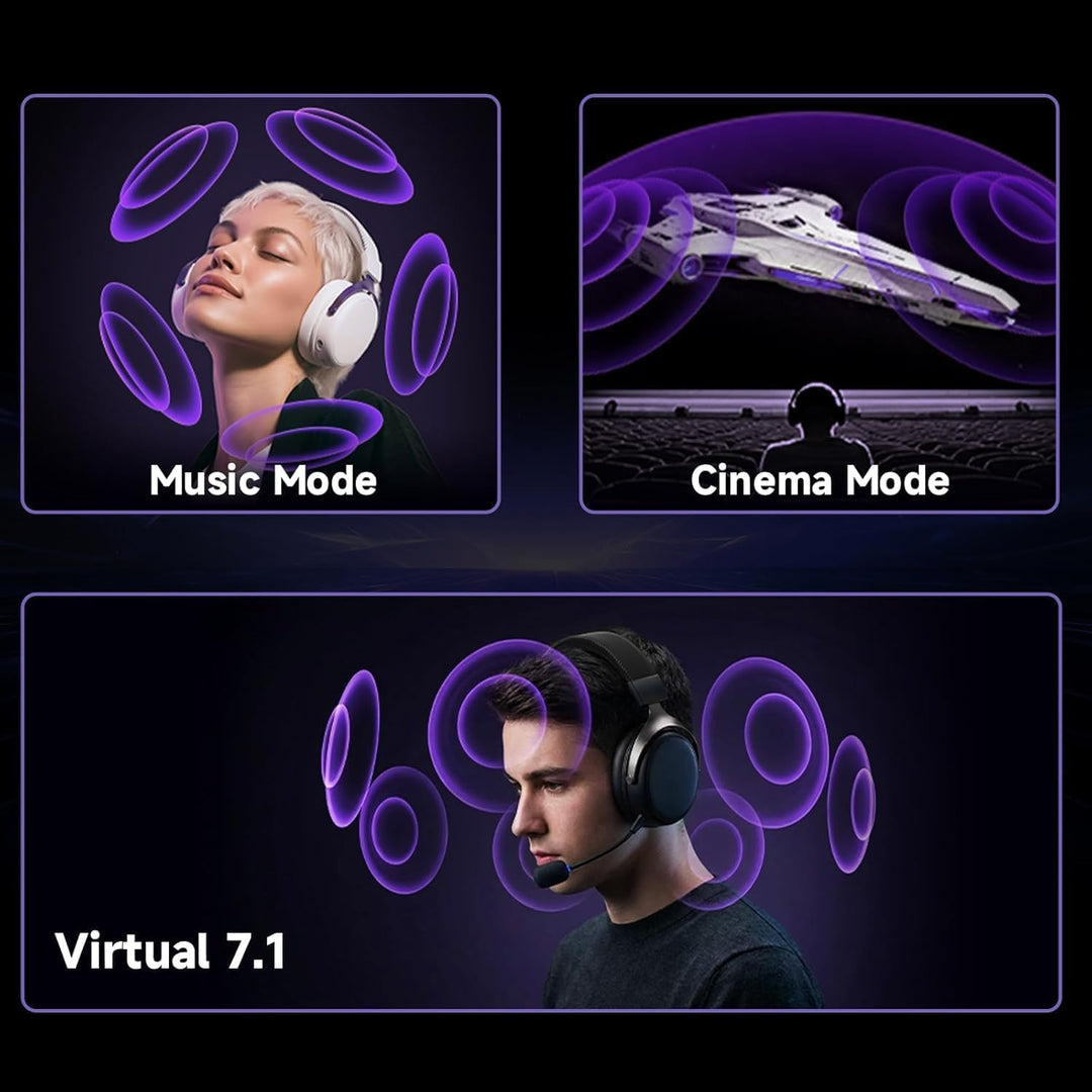 Akko Verge S9 kabelloses Gaming-Headset,extrem niedrige Latenz, Ultraleicht (270 g), 53mm-Treiber, 2