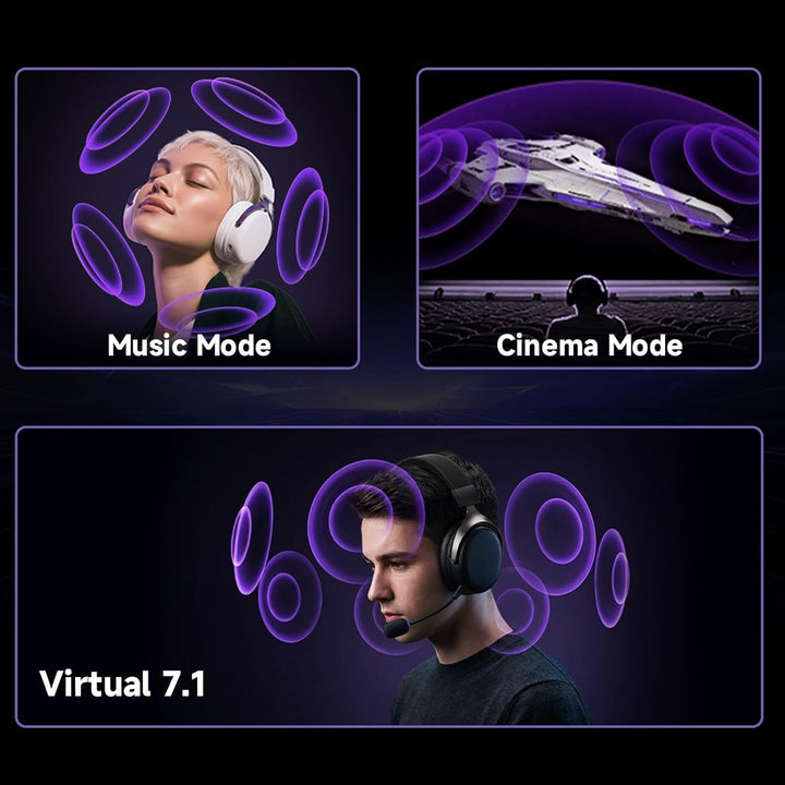 Akko Verge S9 kabelloses Gaming-Headset,extrem niedrige Latenz, Ultraleicht (270 g), 53mm-Treiber, 2