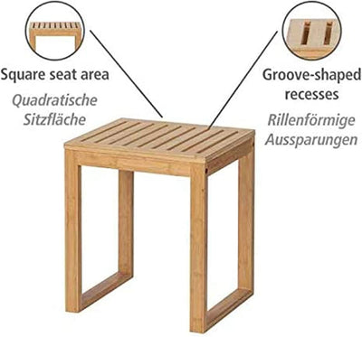 WENKO Badhocker Bambusa, nachhaltiger Hocker für Bad und Gäste-WC, Möbelstück aus hochwertigem Bambu