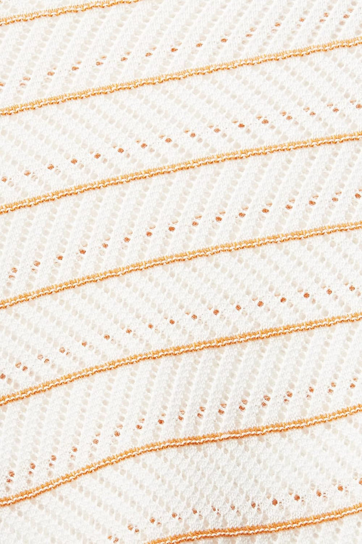 edc by Esprit Gestreifter Pullover in Pointelle-Strick S 710/Honey Yellow, S 710/Honey Yellow