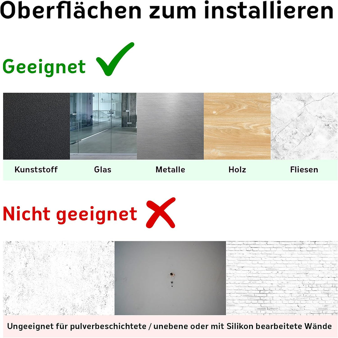 Queence Whiteboard Magnetisch 100x50 cm inkl. Neodym-Magnete | Selbstklebende Magnet Folie | Markerb