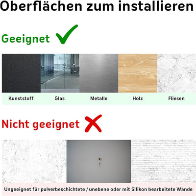 Queence Whiteboard Magnetisch 100x50 cm inkl. Neodym-Magnete | Selbstklebende Magnet Folie | Markerb