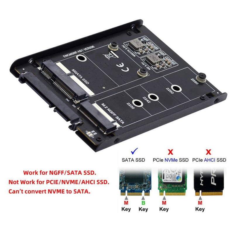 chenyang MSATA ＆ M.2 NGFF SATA SSD auf 2.5" SATA JBOD Raid0 Span Bridge HDD Disk Drive Gehäuse NGFF