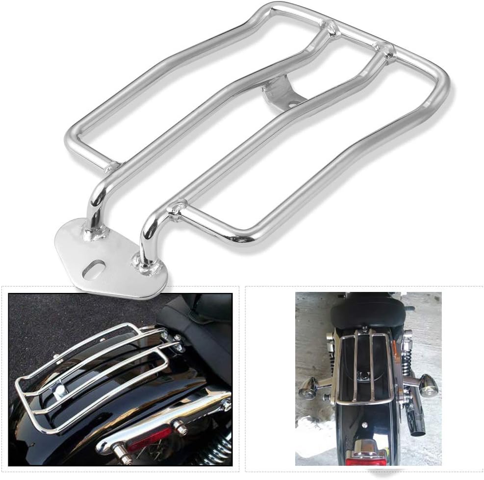 KATUR Motorrad Gepäckträger Unterstützung Regal Passt Hinten Solo Sitz 280mm (11 ") Silber Für Harle