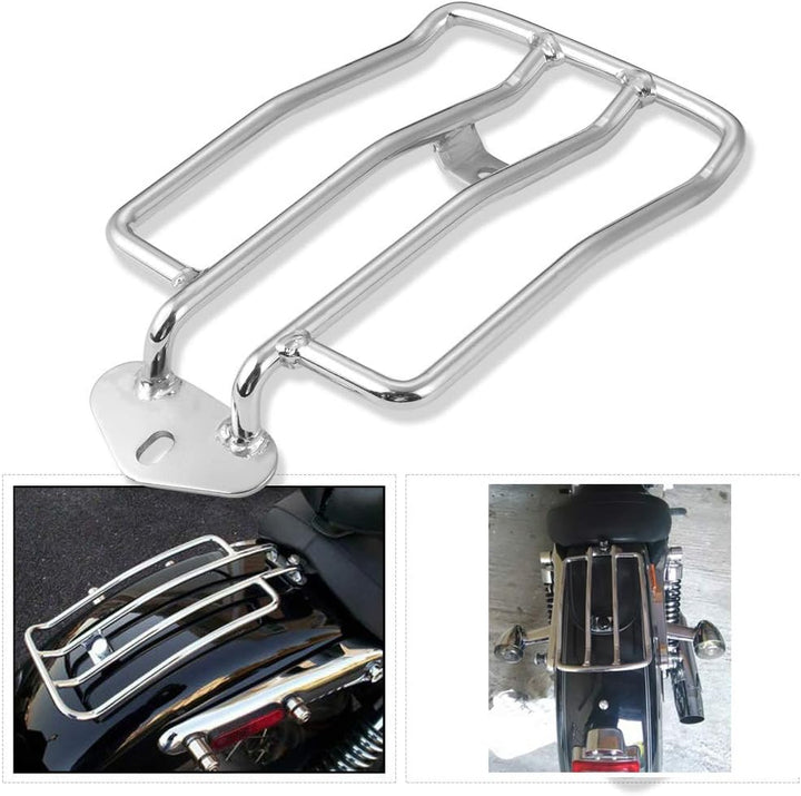 KATUR Motorrad Gepäckträger Unterstützung Regal Passt Hinten Solo Sitz 280mm (11 ") Silber Für Harle