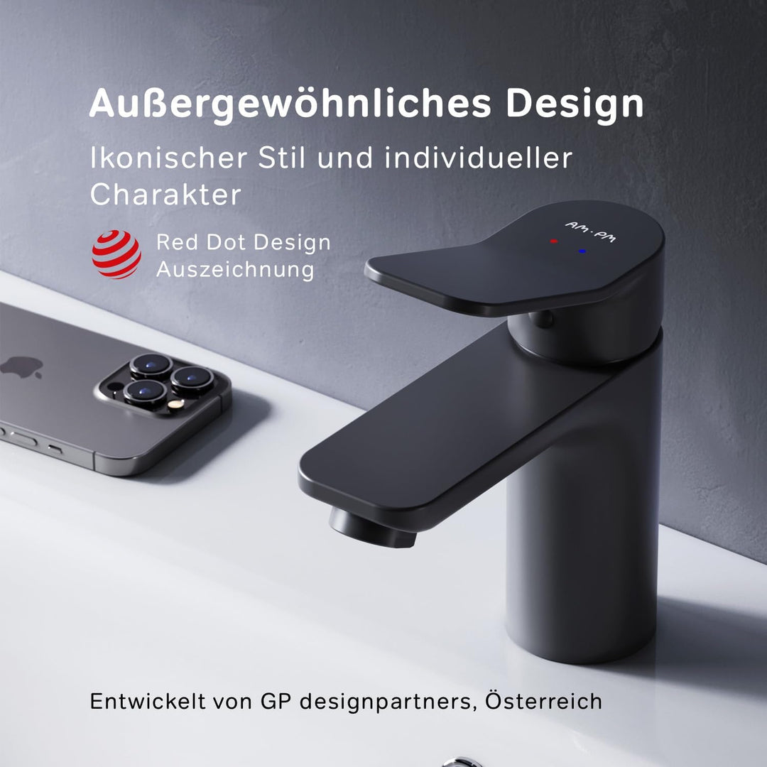 AM.PM X-Joy FXA82122 Wassersparende Einhebel-Waschtischarmatur, kratzfester Wasserhahn, leicht zu re
