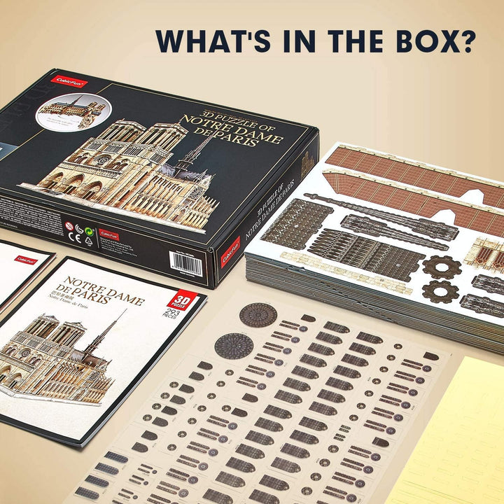 CubicFun 3D Puzzle Frankreich Notre Dame de Paris (Grosse) Architekturmodellbausätze Gotische Kirche