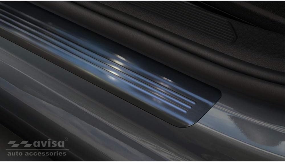 Avisa Black INOX Door sill Protectors Compatible with Volkswagen Golf VIII HB/Variant 2020- Brushed